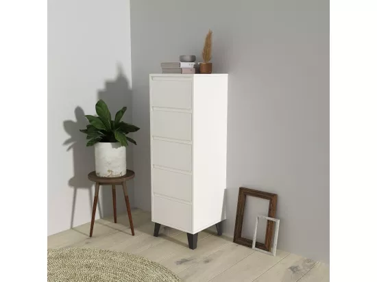 Commode Scandi 5S BLANC
