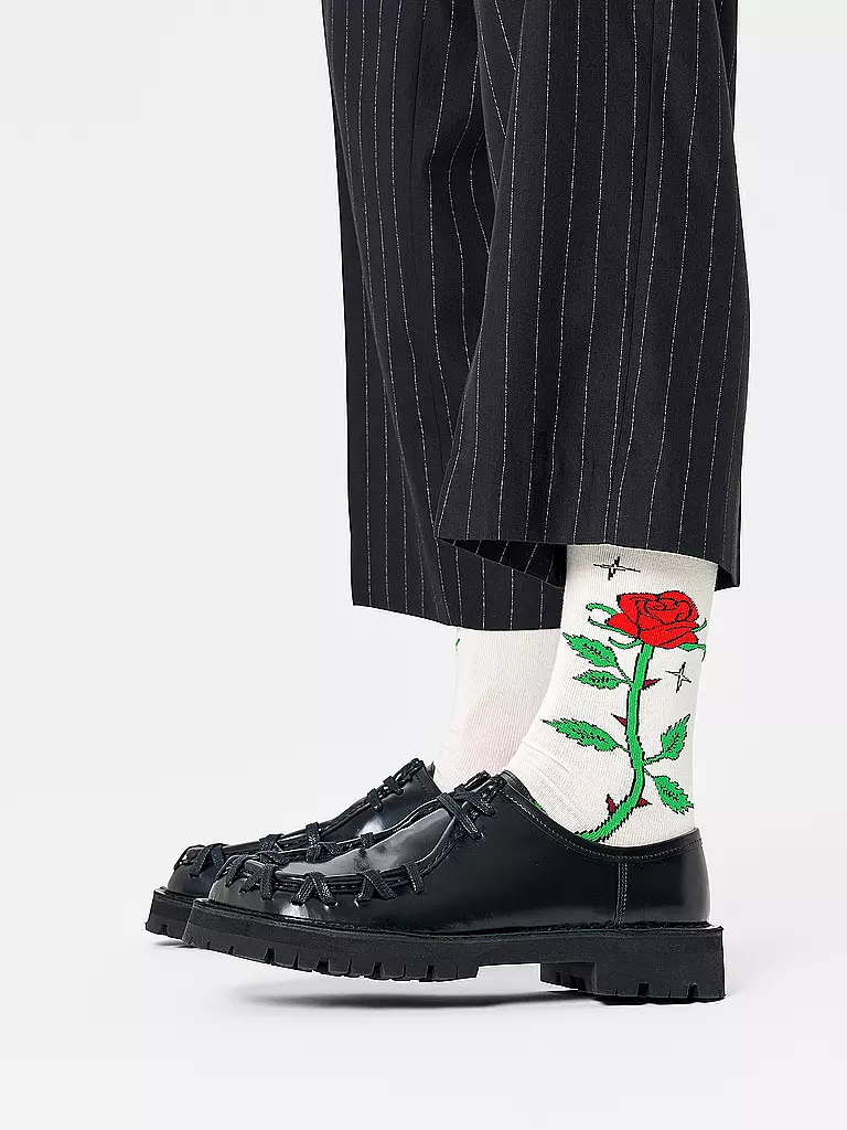 HAPPY SOCKS Damen Socken ROSE 36-40 white creme