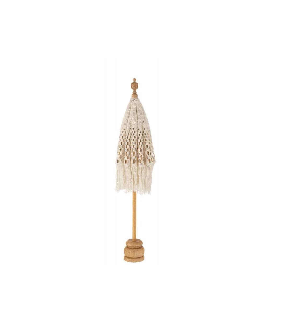 Paris Prix - Parasol Déco Sur Pied macramé 95cm Blanc