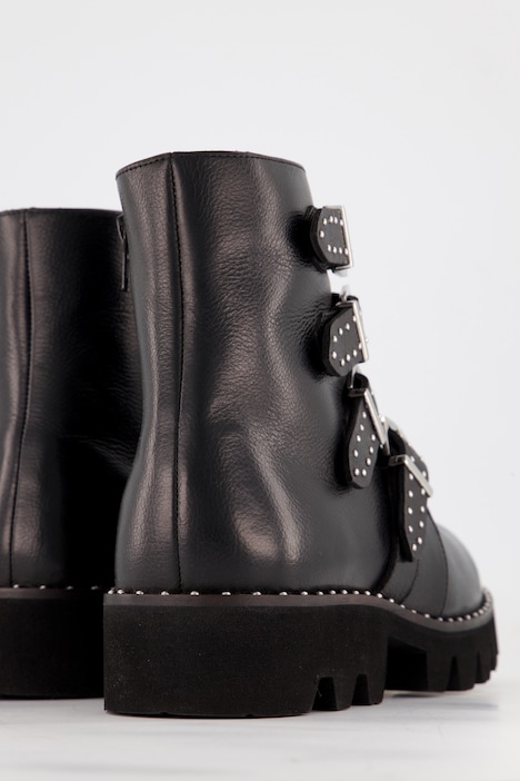Leder-Boots, Zierriegel, Nappaleder, Weite H