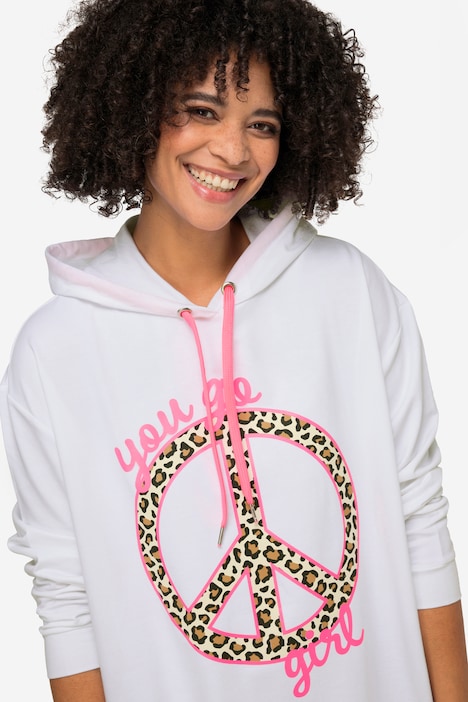 Sweatshirt, PEACE Zeichen, Rundhals, Langarm