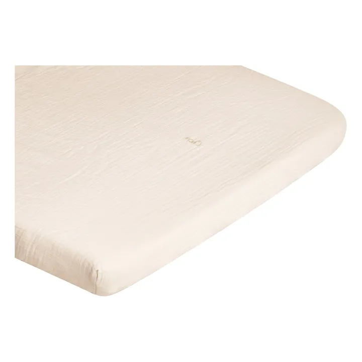 garbo&friends Drap-housse en mousseline de coton | Sable