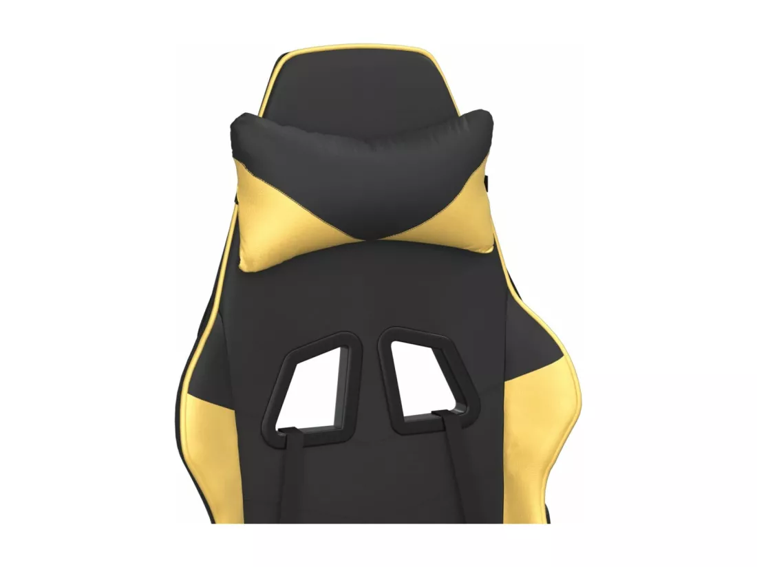 Chaise de jeu de massage Noir et doré Similicuir