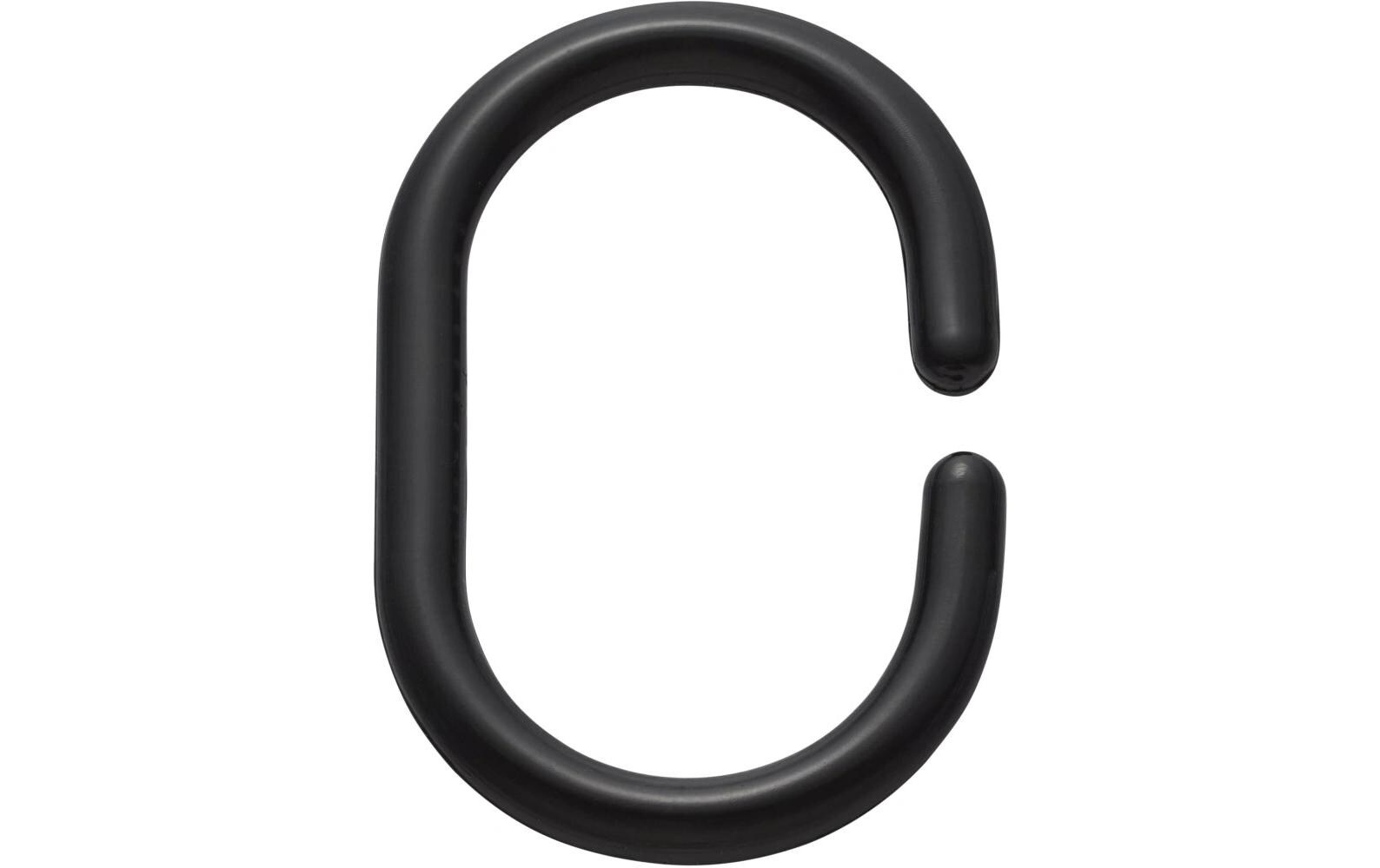 Duschvorhanghaken Basic 12 Stück, SchwarzDuschvorhangringe-Set