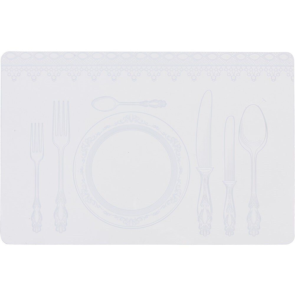 Set de table rectangulaire pvc rigide décor vaisselle baroque