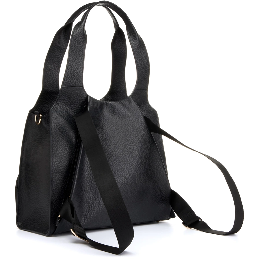 storksak Wickeltasche Kaia Leather Black