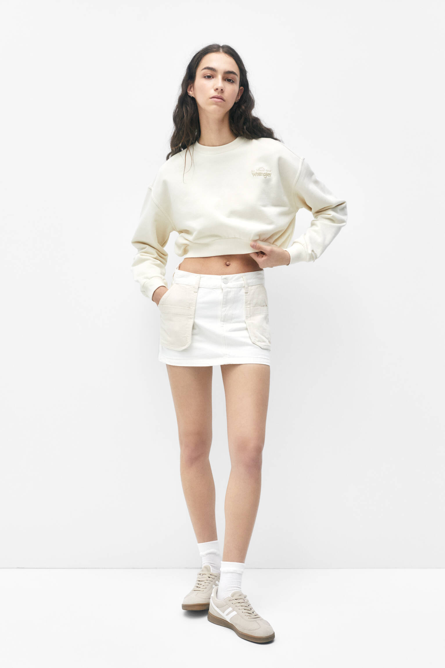 Moletom cropped ATG Wrangler - Gelo