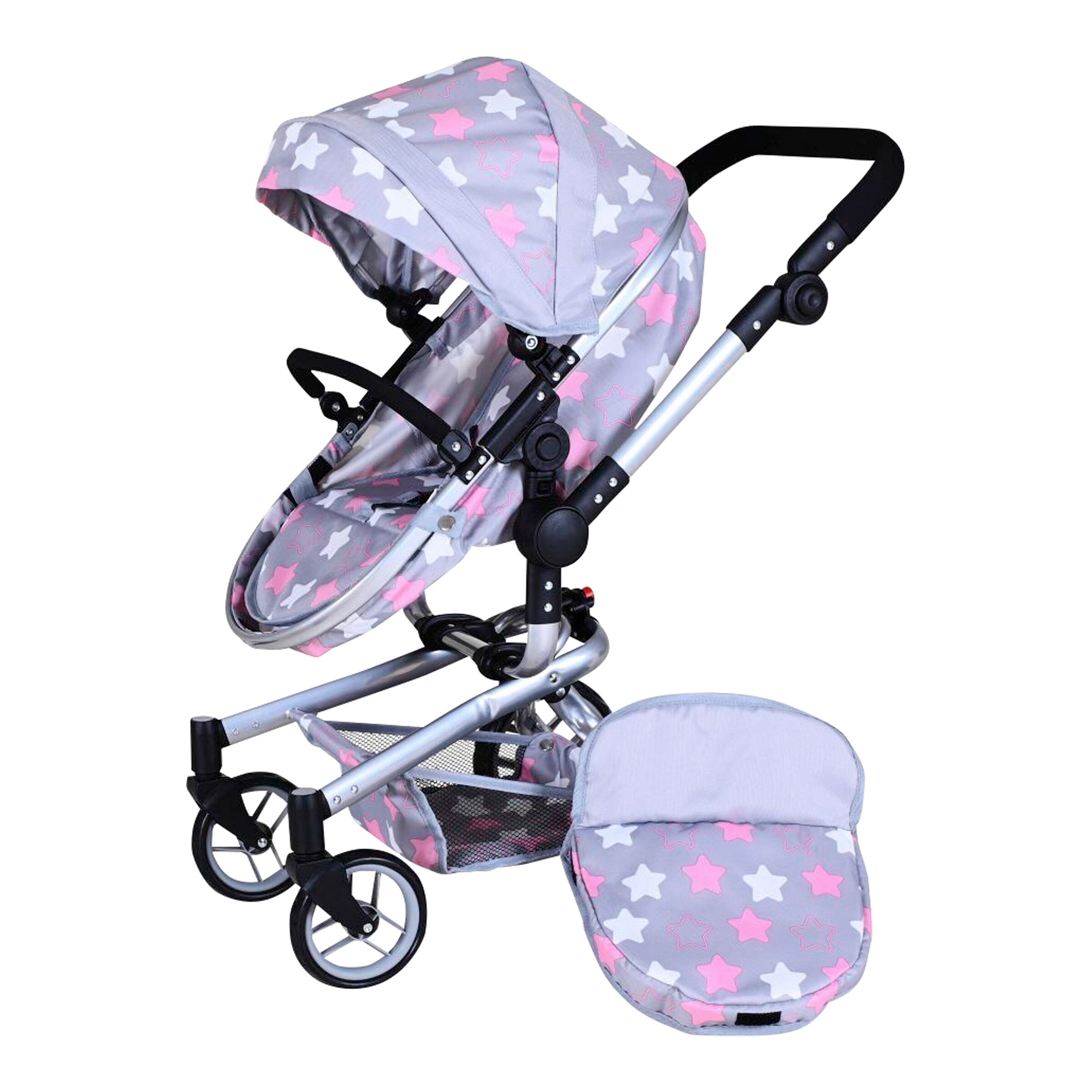 Knorrtoys Puppenwagen Boonk Star grey pink