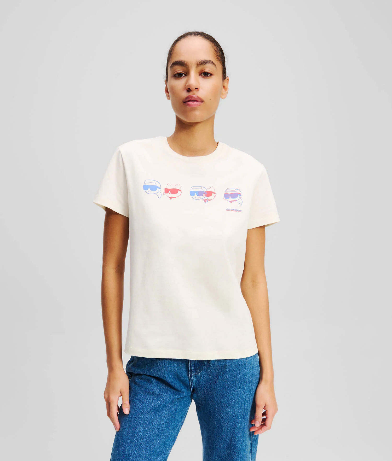 T-SHIRT IKON AUX COULEURS VIVES - Crème Cannoli