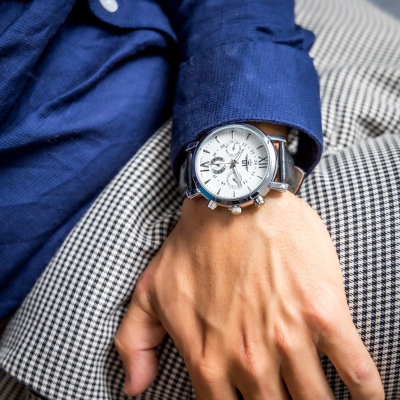 Montre Homme M. JOHN bracelet Cuir Noir