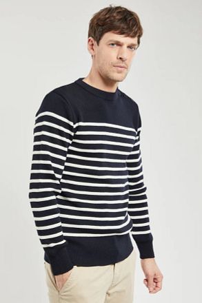 Armor-Lux Paimpol Trui Wol Strepen Navy 76828-429 kopen