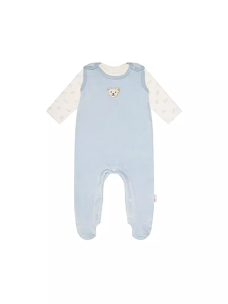 STEIFF Baby Strampler Set 2 teilig hellblau