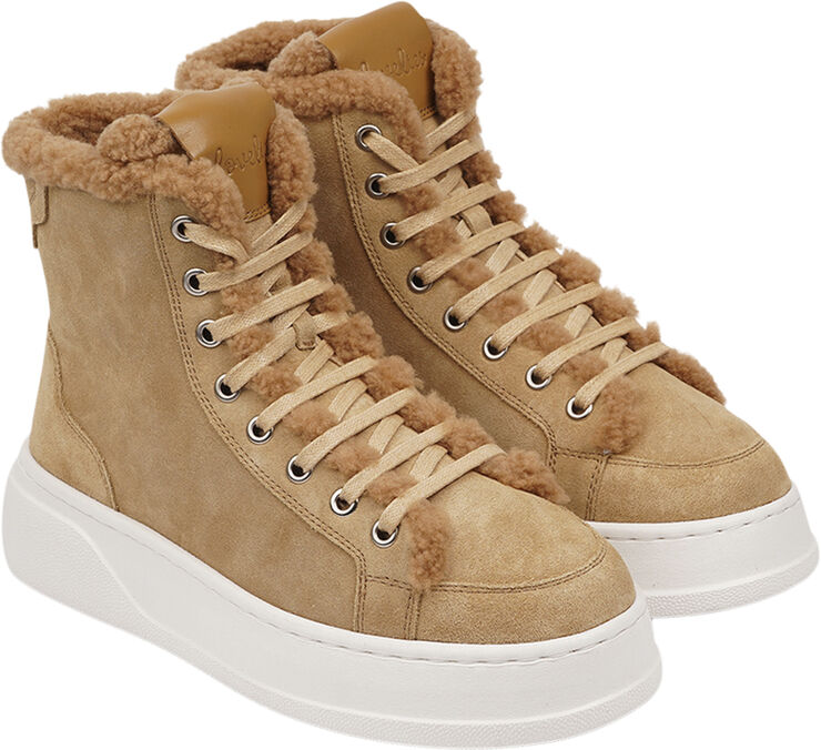 Lovelies FAJARDO SHEARLING - HIGH SHEARLING SNEAKER Warm taupe