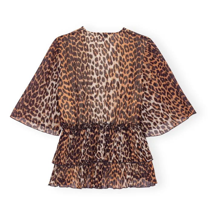 Ganni Blouse Georgette Fibres Recyclées | Léopard