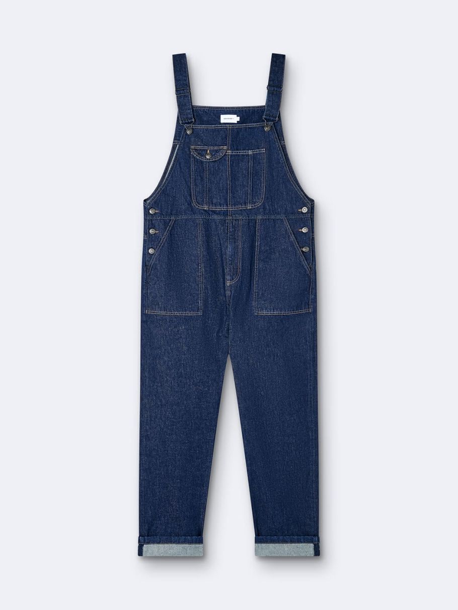 Salopette en coton denim brut