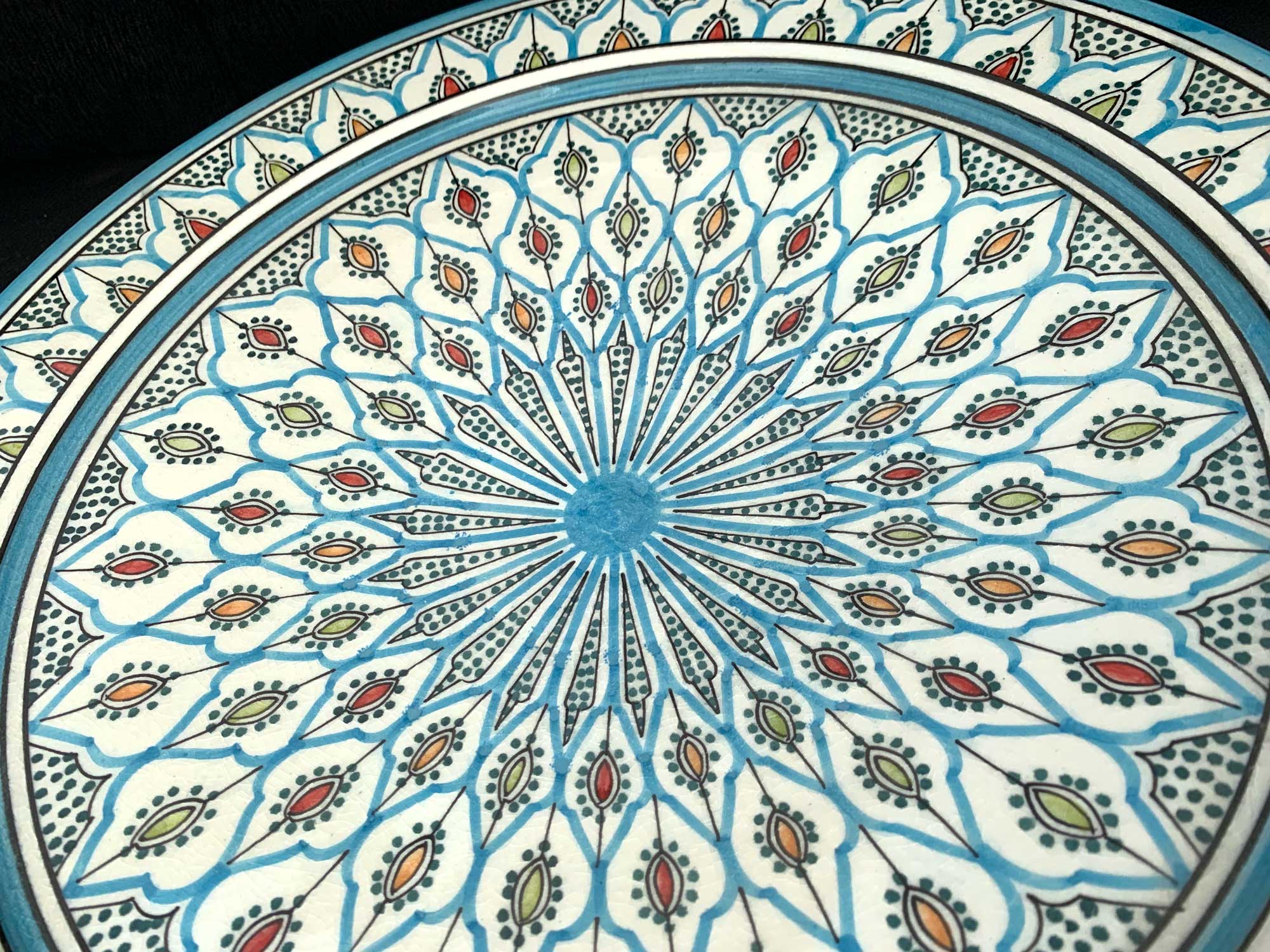 Zierteller, blau, multicolor, Ø 40 cm, H 6 cm von fischer's lagerhaus