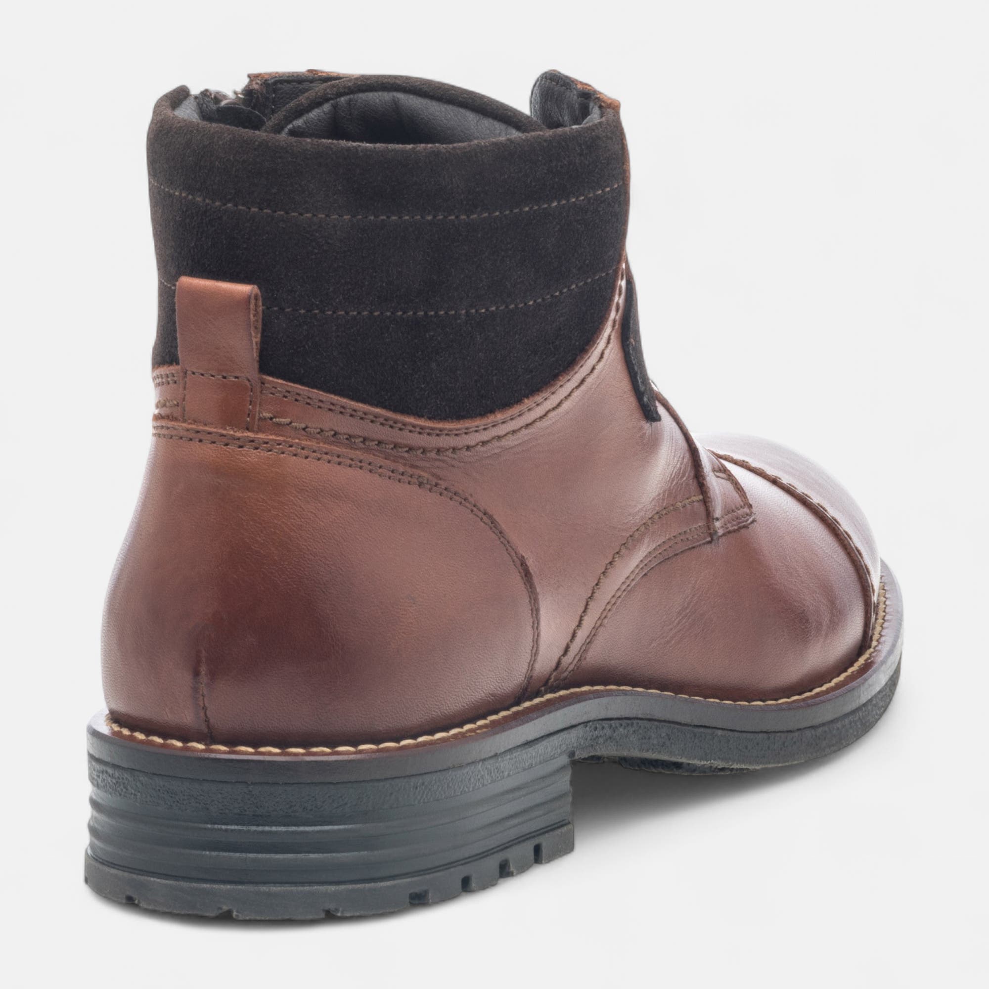 Bottines Homme en cuir cognac