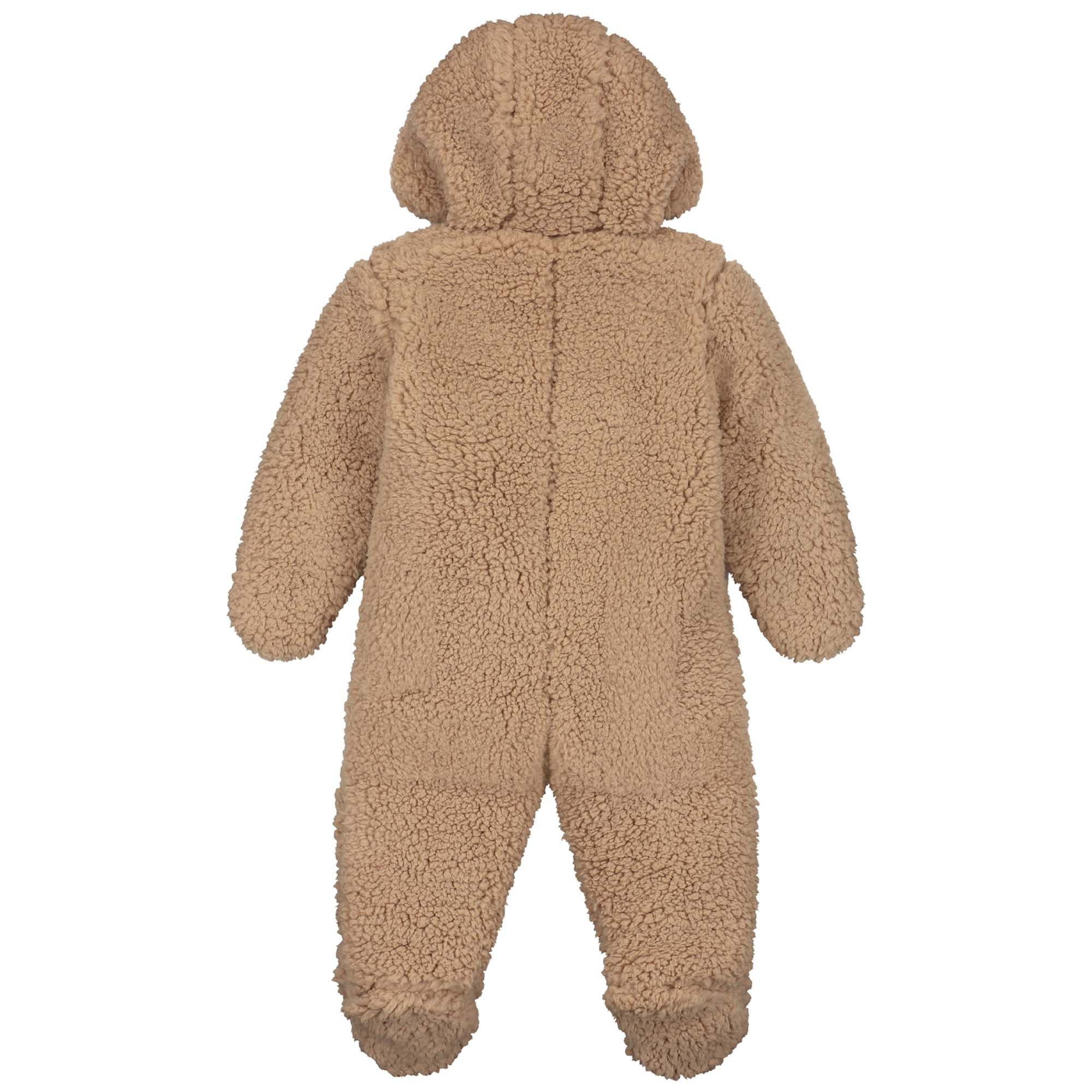 Prénatal newborn berenpak teddy lange mouwen effen taupe