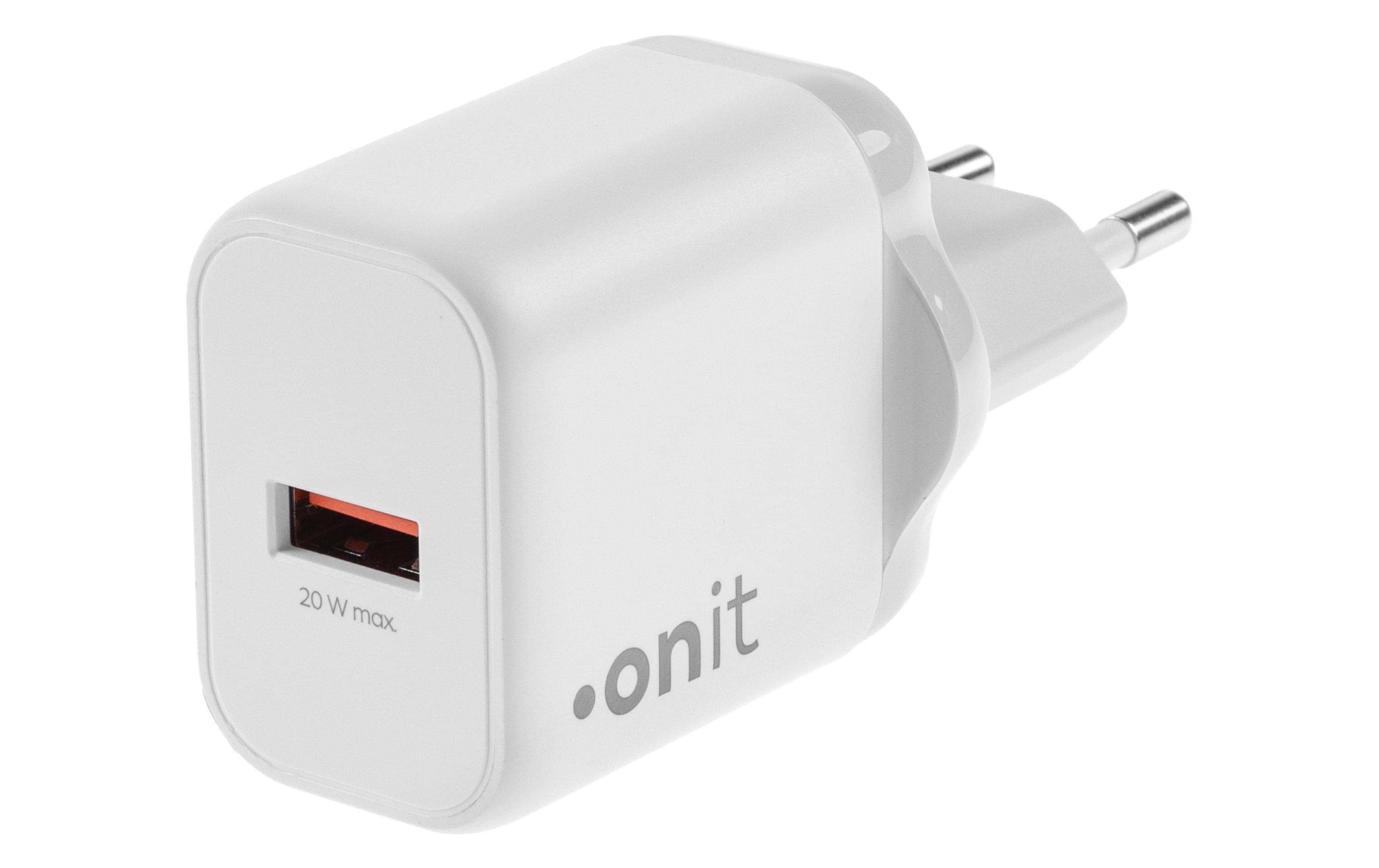 USB-Wandladegerät Single 1A 20 W GaN WeissLadeadapter mit einem USB-A-Port