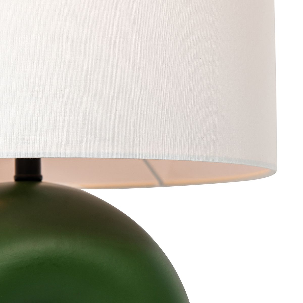 Scandinavische tafellamp groen met linnen kap wit - Lotti