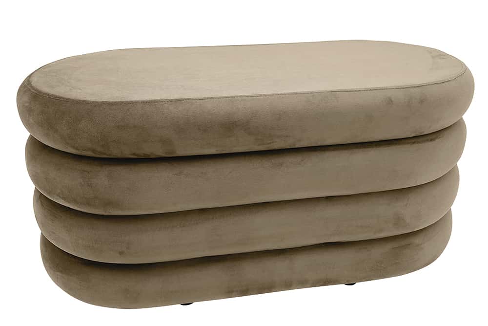 Extravagante Polsterbank VOGUE 85cm champagner Samt Sitzbank mit Stauraum
