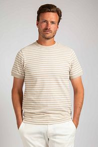 Suitable T-shirt Isaac Stripe Piqué Pebble SPE25108IS18ST-190 kopen