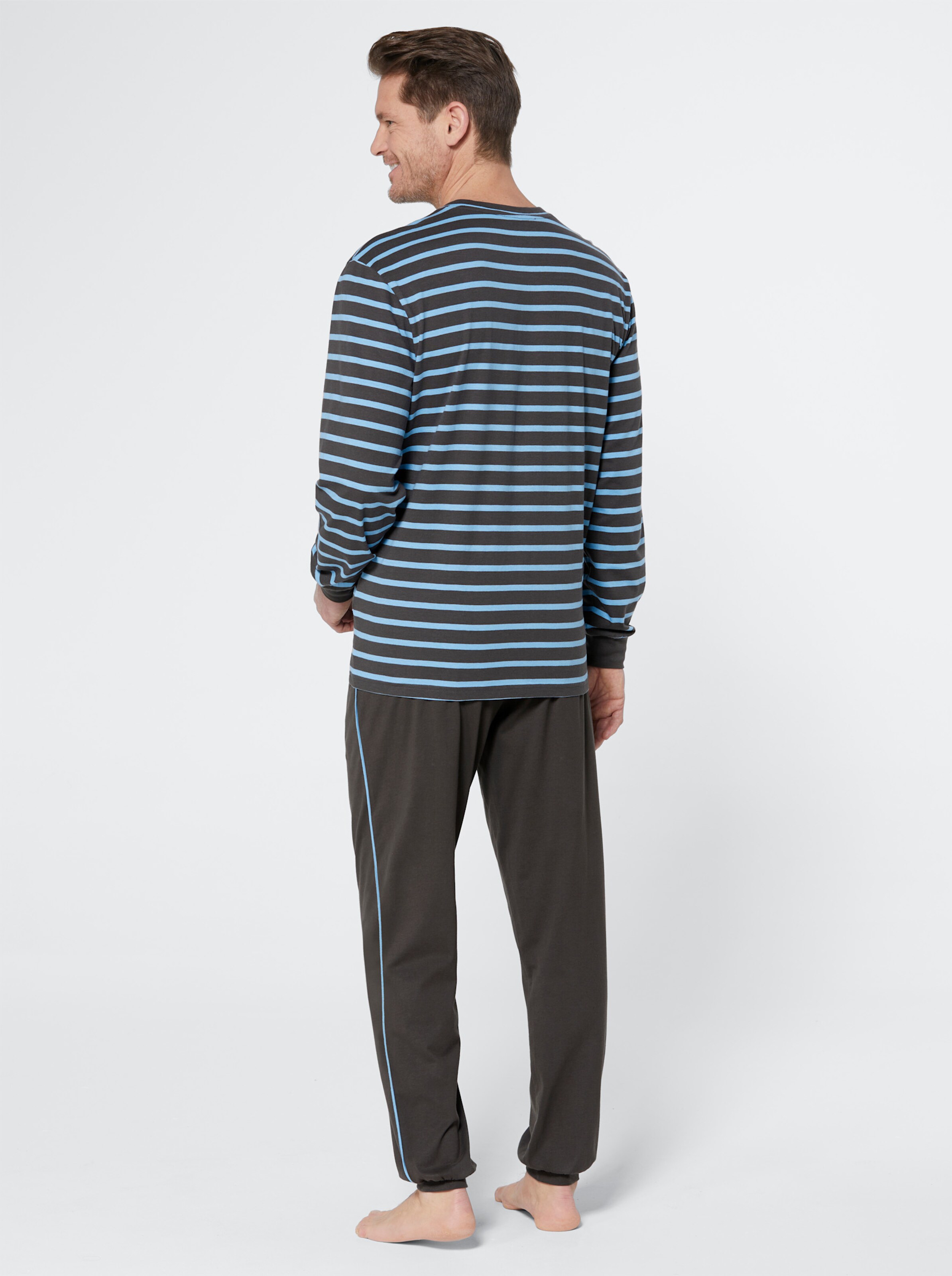 wäschepur men Schlafanzüge in graphit + jeansblau