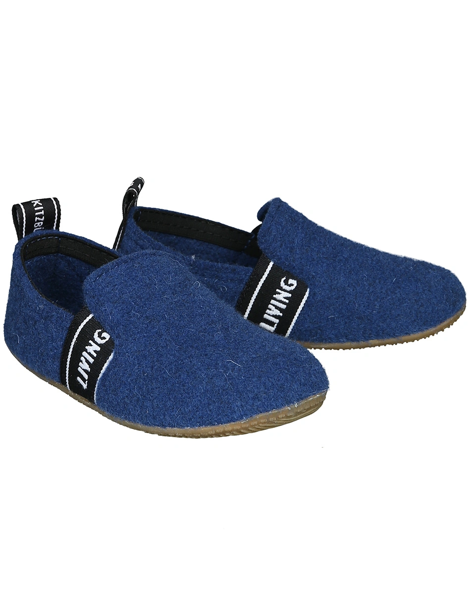 Schlupf-Hausschuhe T-MODELL FILZ in saphir