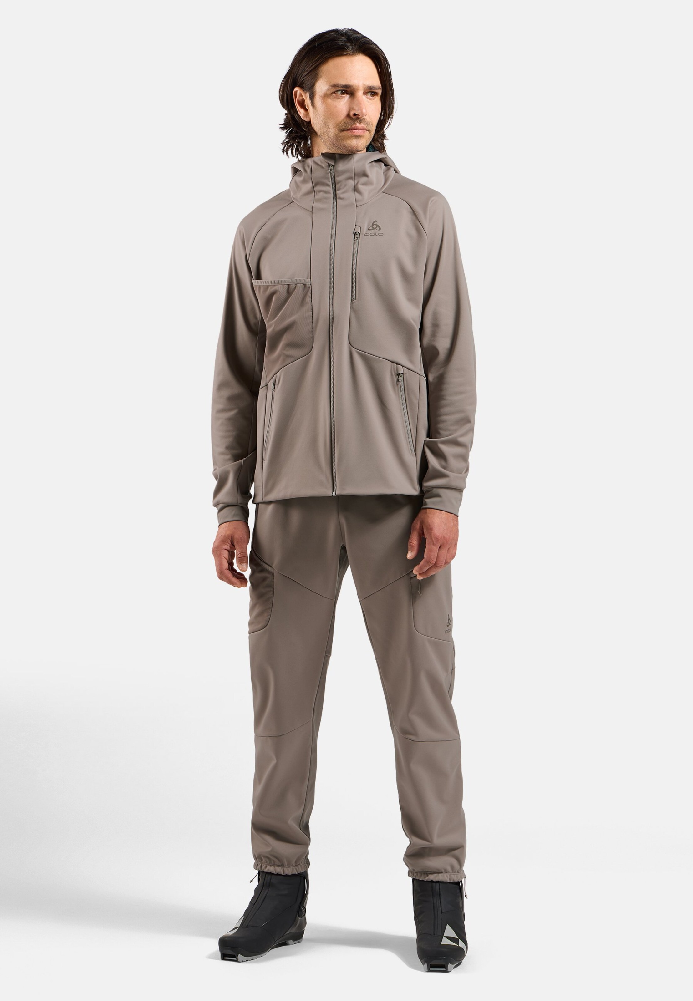Winddichte Zeroweight X-Warm Langlaufjacke in cinder