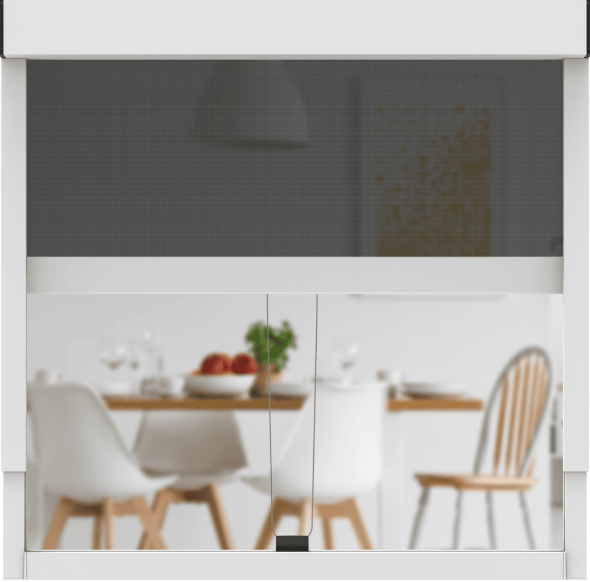 CLIP'N'SHADE Wit - Buitenrolgordijn tegen hitte, jaloezie, privacy- en verduisteringsgordijn voor ramen, warmtewerend rolgordijn zonder boren (Breedte: 100 cm, Hoogte: 60-90 cm, Transparant)