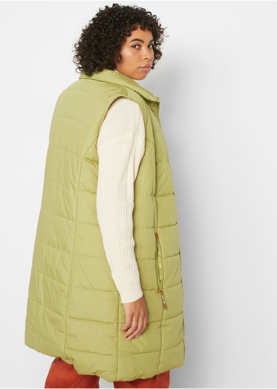 Gilet sans manches long à col montant