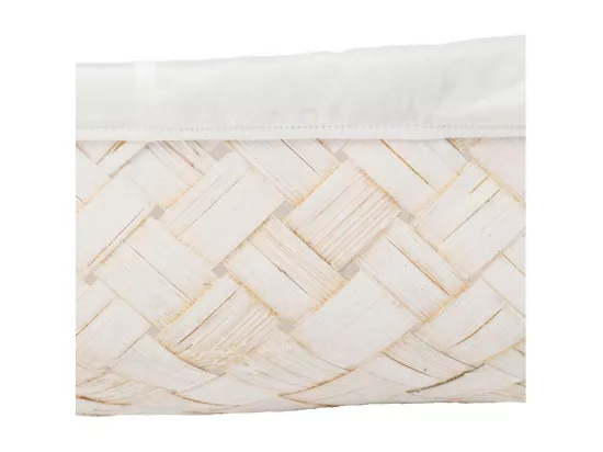 Plateau en bambou doublé blanc 36x24x8h