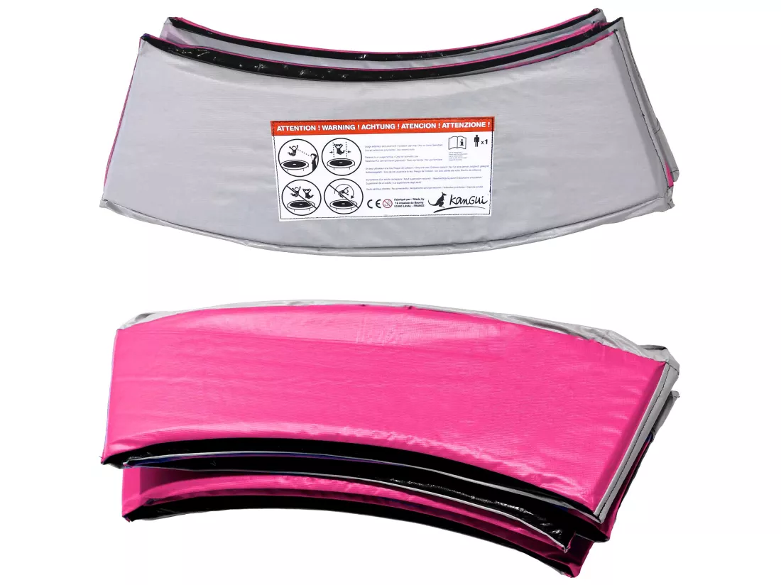 Kangui - Coussin de protection trampoline Ø 360 cm - Rose et Gris
