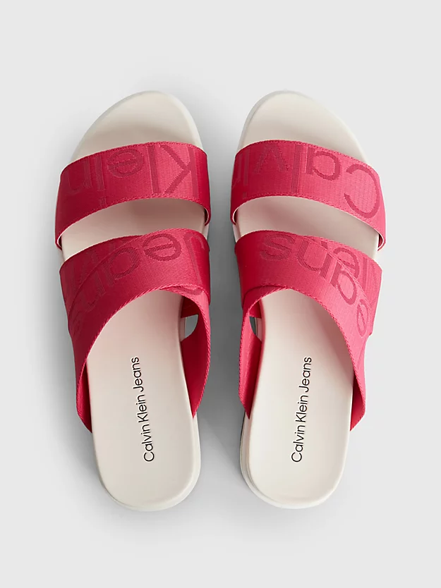 Sandálias plataforma em jacquard com logotipo reciclado