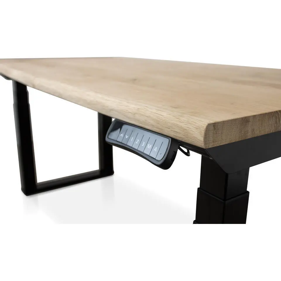MRC PRO Solid zit-sta bureau massief boomstamblad 180x90 zwart NEN-EN527