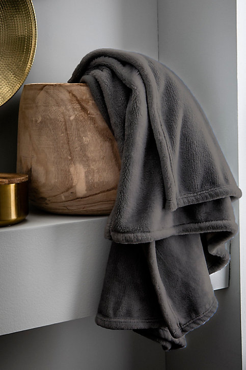 Plaid cocooning microplush 150 x 200 mm gris