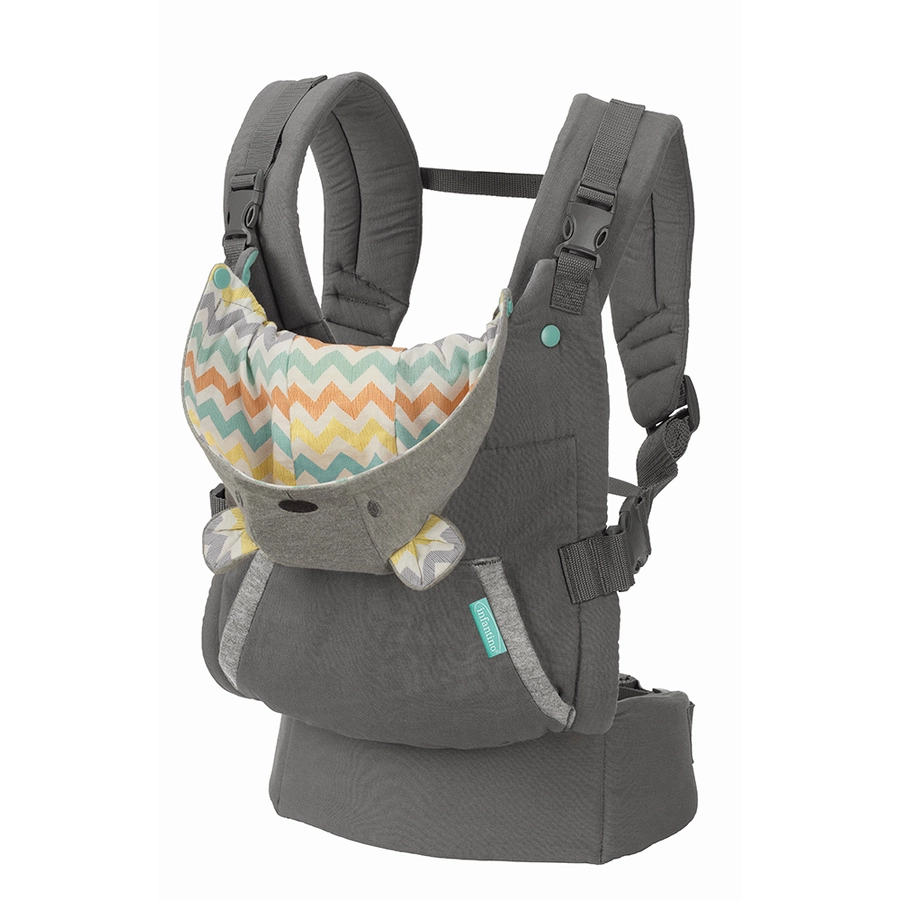 Infantino Cuddle Up Ergnomische Babytrage mit Kapuze (Teddy)