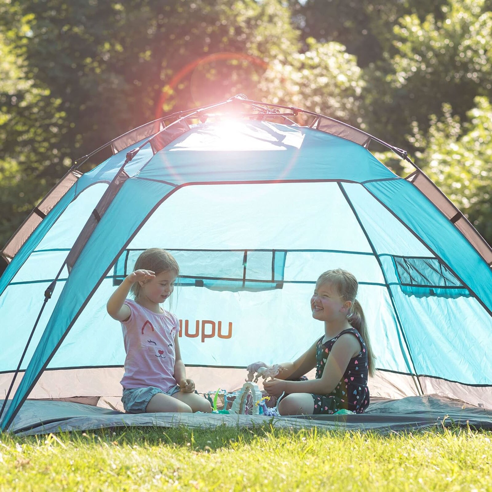 UQUIP Automatik Strandmuschel Buzzy Strandzelt Reise XL Wind Sonnen Schutz UV50+ Farbe: petrol