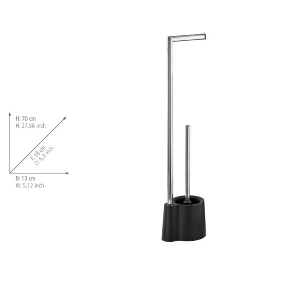 Wenko Avola wc-boy RVS glanzend/zwart