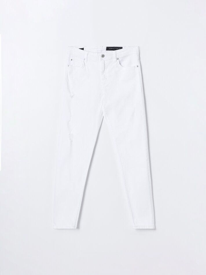 Calça jeans skinny confortável premium - Branca