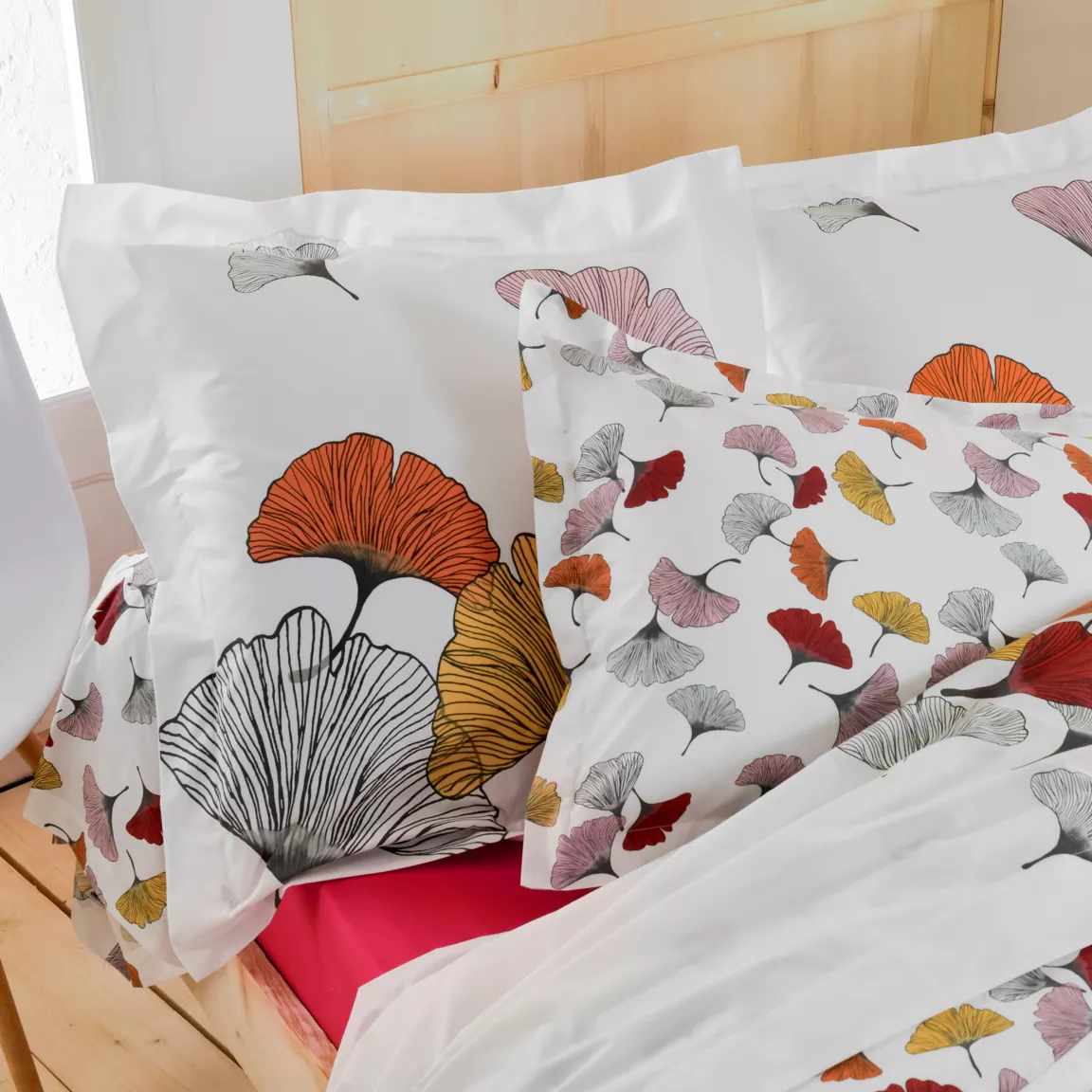 Housse de couette percale de coton (260 x 240 cm) Ginkgo Multicolore