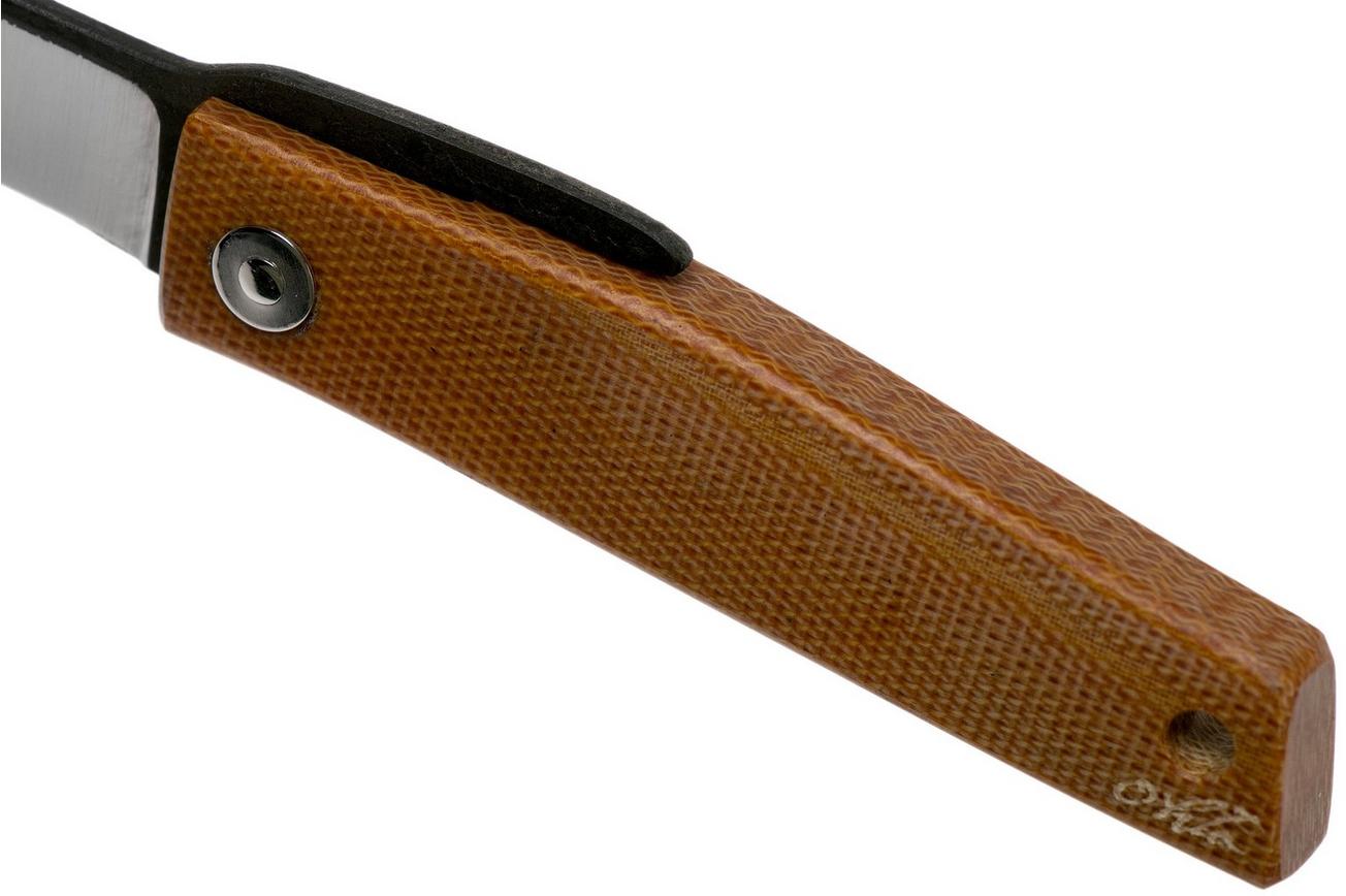 Ohta FK5 Higonokami-zakmes, Natural Canvas Micarta