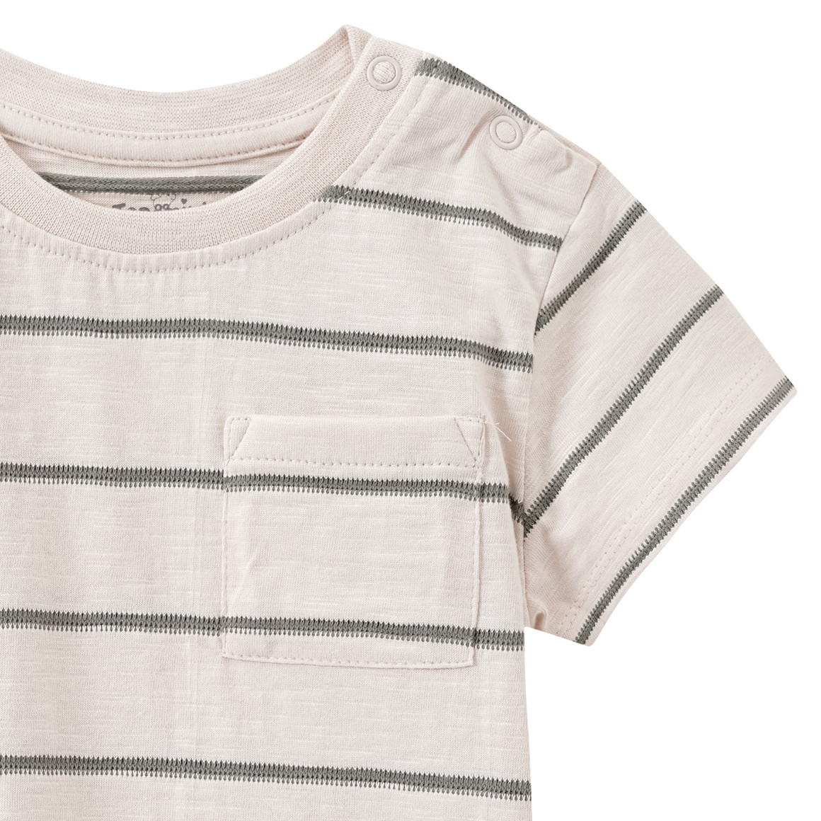 Topomini Baby T-Shirt mit Strukturstreifen beige