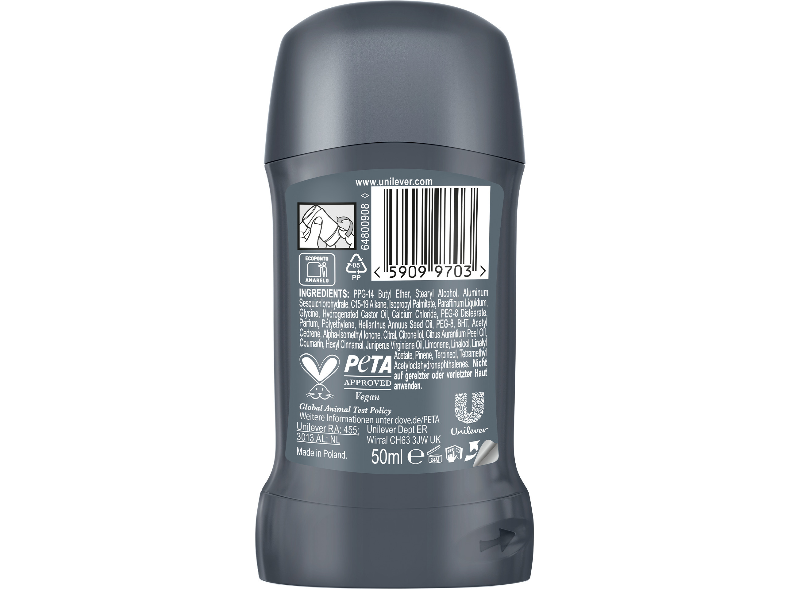 DESODORIZANTE STICK DOVE MEN CLEAN COMFORT 50ML