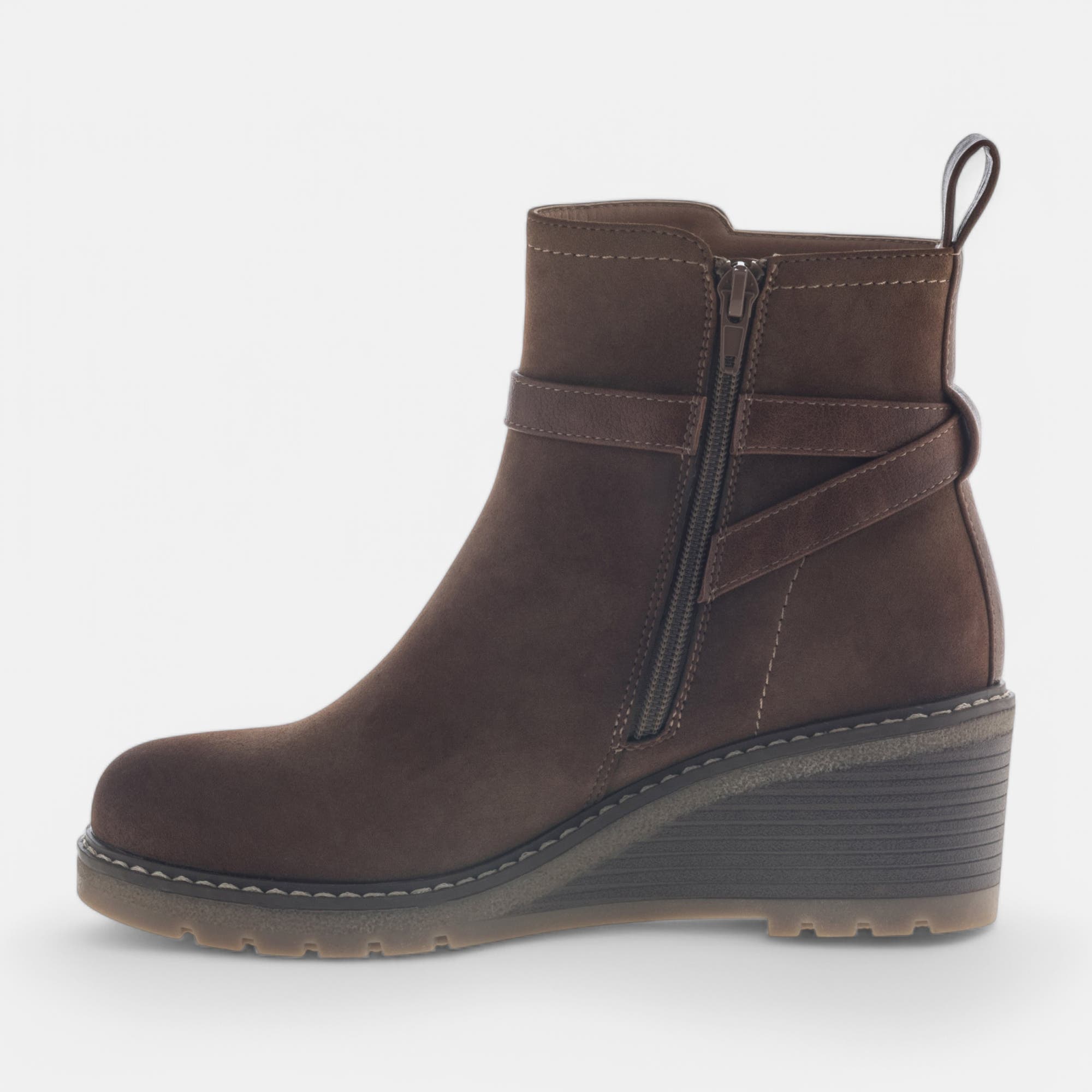 Boots à talon compensé Femme camel