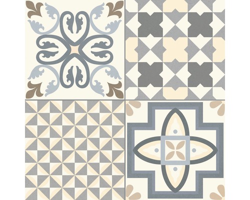 Porseleinen wand- en vloertegel Heritage grijs in 19 verschillende designs 33,15 x 33,15 cm