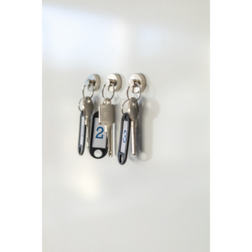 Magneet sleutelhanger Neodymium zilver 20mm 2 stuks