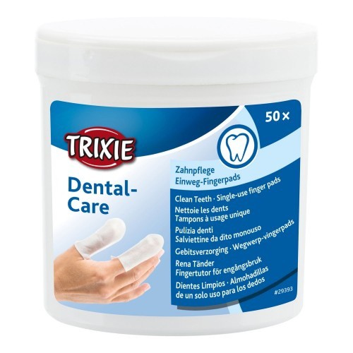 Lenços dentais Trixie Dental Care para cães e gatos - Dentes limpos