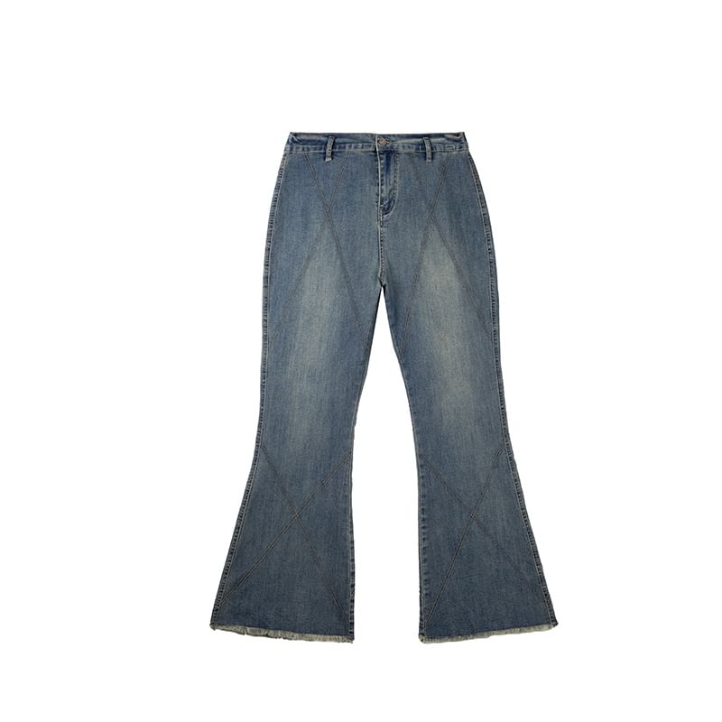 Ashteroid - High Waist Washed Flared Jeans