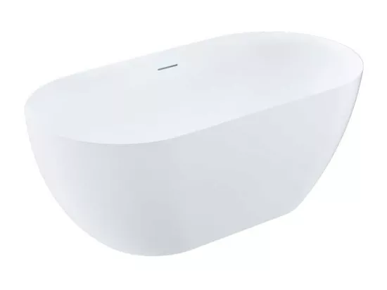 Baignoire îlot design ovale LISBON blanche 160 cm Mat